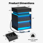 Sikaic Nightstand LED Nightstand with Charging Station and Sliding Top Black Black / Engineered Wood / Modern