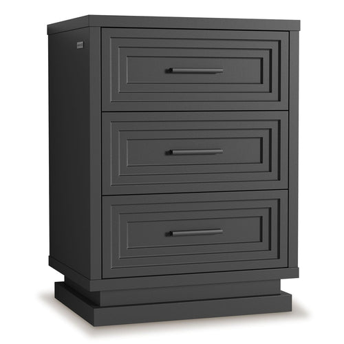 Sikaic Nightstand Nightstand with 3 Drawers Black Black / Engineered Wood / Modern