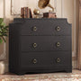 Sikaic Nightstand Vintage Nightstand with Large Drawers & Anti-Tip Device Black Black / Engineered Wood / Vintage