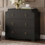 Sikaic Nightstand Vintage Nightstand with Large Drawers & Anti-Tip Device Black Black / Engineered Wood / Vintage