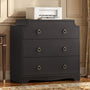 Sikaic Nightstand Vintage Nightstand with Large Drawers & Anti-Tip Device Black Black / Engineered Wood / Vintage