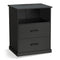 Sikaic Nightstand Nightstand with 2 Storage Drawers Black Black / Modern / Engineered Wood