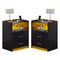Sikaic Nightstand 2 Pack LED Nightstand with 2 Storage Drawers Black Black / Tempered Glass / Modern