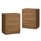 Sikaic Nightstand 2PCS Nightstand with 3 Drawers Oak Brown Brown / Engineered Wood / Modern