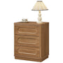 Sikaic Nightstand Nightstand with 3 Drawers Oak Brown Brown / Engineered Wood / Modern