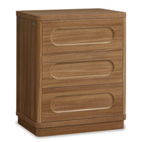Sikaic Nightstand Nightstand with 3 Drawers Oak Brown Brown / Engineered Wood / Modern