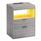 Sikaic Nightstand LED Nightstand with Wireless Charging Station Grey Grey / Modern / Wood