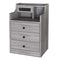 Sikaic Nightstand Nightstand with Charging Station Storage Drawers Grey Grey / Modern / Wood