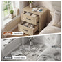 Sikaic Nightstand 22 Inch Farmhouse Nightstand with 2 Drawers Grey Oak Grey Oak / Engineered Wood / Farmhouse