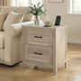 Sikaic Nightstand 22 Inch Farmhouse Nightstand with 2 Drawers Grey Oak Grey Oak / Engineered Wood / Farmhouse