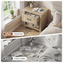 Sikaic Nightstand Farmhouse Nightstand with Drawer & Open Shelf Grey Oak Grey Oak / Engineered Wood / Farmhouse