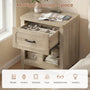 Sikaic Nightstand Farmhouse Nightstand with Drawer & Open Shelf Grey Oak Grey Oak / Engineered Wood / Farmhouse