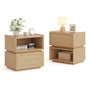 Sikaic Nightstand 2PCS Sikaic Modular Nightstand with Woven Rattan Drawer Natural Natural / Engineered Wood / Bohemian