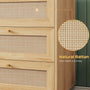 Sikaic Nightstand Rattan Nightstand with Charging Station Natural Natural / Engineered Wood / Bohemian