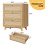 Sikaic Nightstand Rattan Nightstand with Charging Station Natural Natural / Engineered Wood / Bohemian