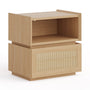 Sikaic Nightstand Sikaic Modular Nightstand with Woven Rattan Drawer Natural Natural / Engineered Wood / Bohemian