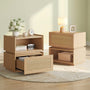 Sikaic Nightstand Sikaic Modular Nightstand with Woven Rattan Drawer Natural Natural / Engineered Wood / Bohemian
