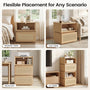Sikaic Nightstand Sikaic Modular Nightstand with Woven Rattan Drawer Natural Natural / Engineered Wood / Bohemian