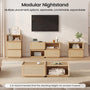 Sikaic Nightstand Sikaic Modular Nightstand with Woven Rattan Drawer Natural Natural / Engineered Wood / Bohemian