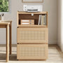 Sikaic Nightstand Sikaic Modular Nightstand with Woven Rattan Drawer Natural Natural / Engineered Wood / Bohemian