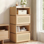 Sikaic Nightstand Sikaic Modular Nightstand with Woven Rattan Drawer Natural Natural / Engineered Wood / Bohemian