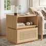 Sikaic Nightstand Sikaic Modular Nightstand with Woven Rattan Drawer Natural Natural / Engineered Wood / Bohemian