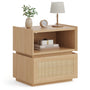 Sikaic Nightstand Sikaic Modular Nightstand with Woven Rattan Drawer Natural Natural / Engineered Wood / Bohemian