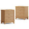 Sikaic Nightstand 2PCS Fluted Nightstand with Charging Station and 3 Drawers Natural Natural / Engineered Wood / Modern