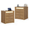 Sikaic Nightstand 2PCS Nightstand with 3 Drawers and Led Lights Natural Natural / Engineered Wood / Modern