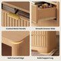 Sikaic Nightstand Fluted LED Nightstand with 2 Drawers & Open Shelf Natural Oak Natural / Engineered Wood / Modern