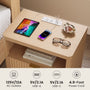 Sikaic Nightstand Fluted LED Nightstand with 2 Drawers & Open Shelf Natural Oak Natural / Engineered Wood / Modern