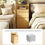 Sikaic Nightstand Sikaic Curved Nightstand with Charging Station Natural Wood Natural / Engineered Wood / Modern