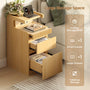 Sikaic Nightstand Sikaic Curved Nightstand with Charging Station Natural Wood Natural / Engineered Wood / Modern