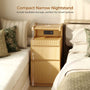 Sikaic Nightstand Sikaic Curved Nightstand with Charging Station Natural Wood Natural / Engineered Wood / Modern