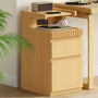 Sikaic Nightstand Sikaic Curved Nightstand with Charging Station Natural Wood Natural / Engineered Wood / Modern