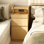 Sikaic Nightstand Sikaic Curved Nightstand with Charging Station Natural Wood Natural / Engineered Wood / Modern