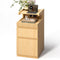 Sikaic Nightstand Sikaic Curved Nightstand with Charging Station Natural Wood Natural / Engineered Wood / Modern