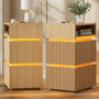 Sikaic Nightstand Sikaic LED Nightstand with Charging Station Natural Natural / Engineered Wood / Modern