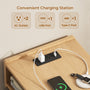 Sikaic Nightstand Sikaic LED Nightstand with Charging Station Natural Natural / Engineered Wood / Modern