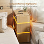 Sikaic Nightstand Sikaic LED Nightstand with Charging Station Natural Natural / Engineered Wood / Modern