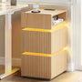 Sikaic Nightstand Sikaic LED Nightstand with Charging Station Natural Natural / Engineered Wood / Modern
