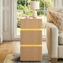 Sikaic Nightstand Sikaic LED Nightstand with Charging Station Natural Natural / Engineered Wood / Modern