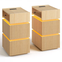 Sikaic Nightstand Sikaic LED Nightstand with Charging Station Natural Natural / Engineered Wood / Modern