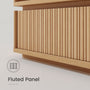Sikaic Nightstand Sikaic Modular Rattan Nightstand with Wavy Panel Design Natural Oak Natural / Engineered Wood / Modern