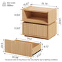 Sikaic Nightstand Sikaic Modular Rattan Nightstand with Wavy Panel Design Natural Oak Natural / Engineered Wood / Modern