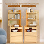 Sikaic Nightstand Sikaic Rattan Corner Nightstand with Charging Station Natural Wood Natural / Engineered Wood / Modern