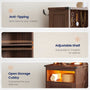 Sikaic Nightstand Tall Nightstand with Charging Station and Bookshelf Oak Brown Oak Brown / Engineered Wood / Farmhouse