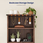 Sikaic Nightstand Tall Nightstand with Charging Station and Bookshelf Oak Brown Oak Brown / Engineered Wood / Farmhouse