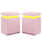 Sikaic Nightstand 2PCS Nightstand with LED Lights Charging Station Pink Pink / Engineered Wood / Modern
