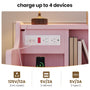 Sikaic Nightstand LED Nightstand with 3 Storage Drawers Pink Pink / Engineered Wood / Modern